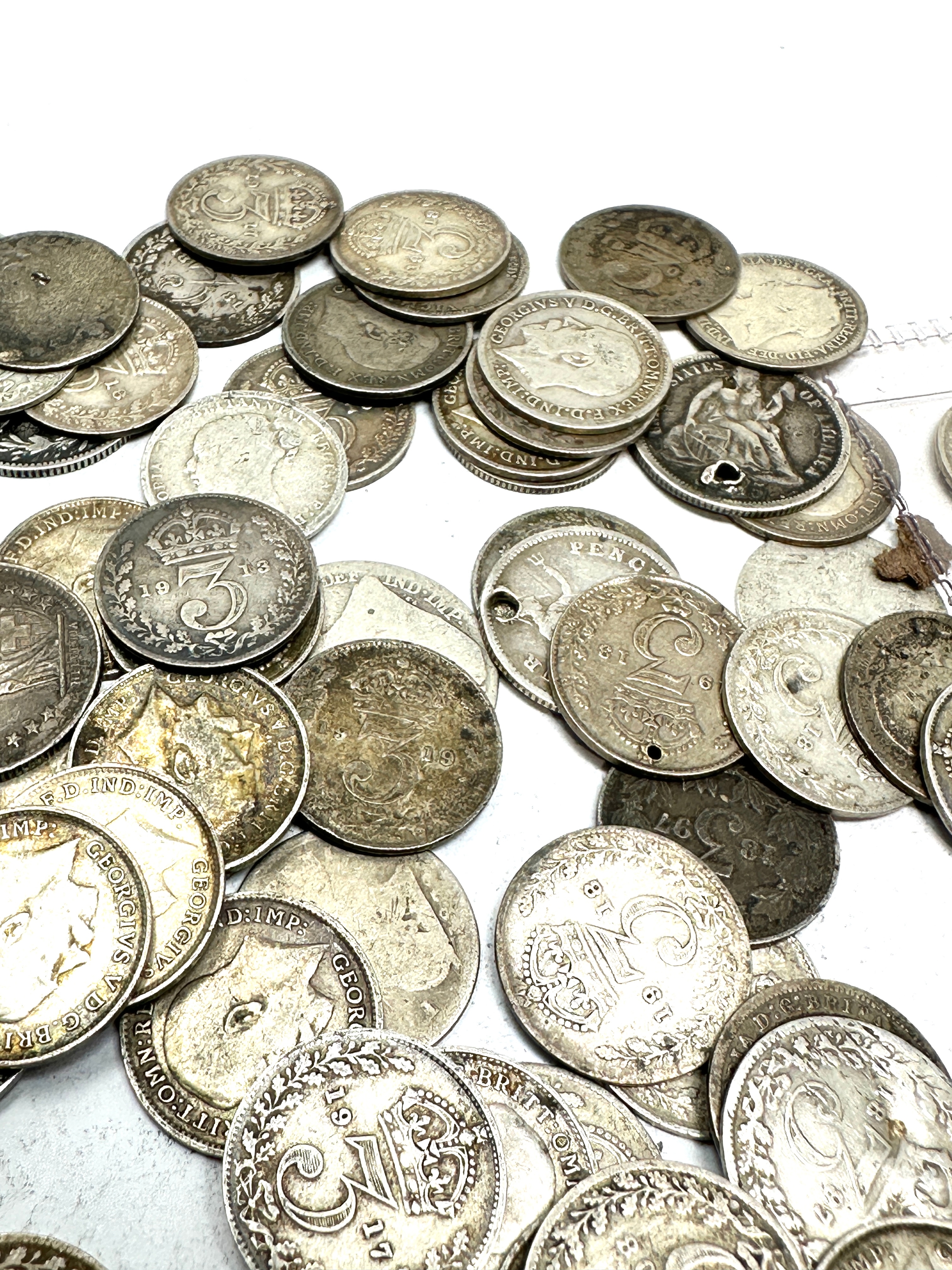 large selection of pre 1920 silver three pence coins - Image 3 of 4