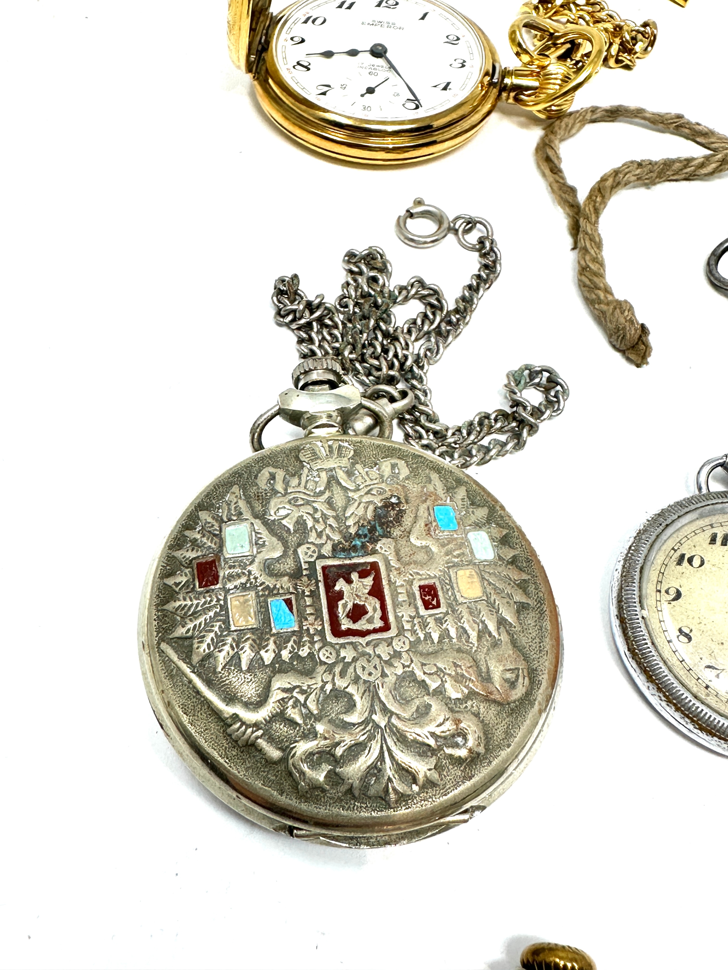 selection of vintage pocket watches 3 are ticking 2 not tested - Image 3 of 5