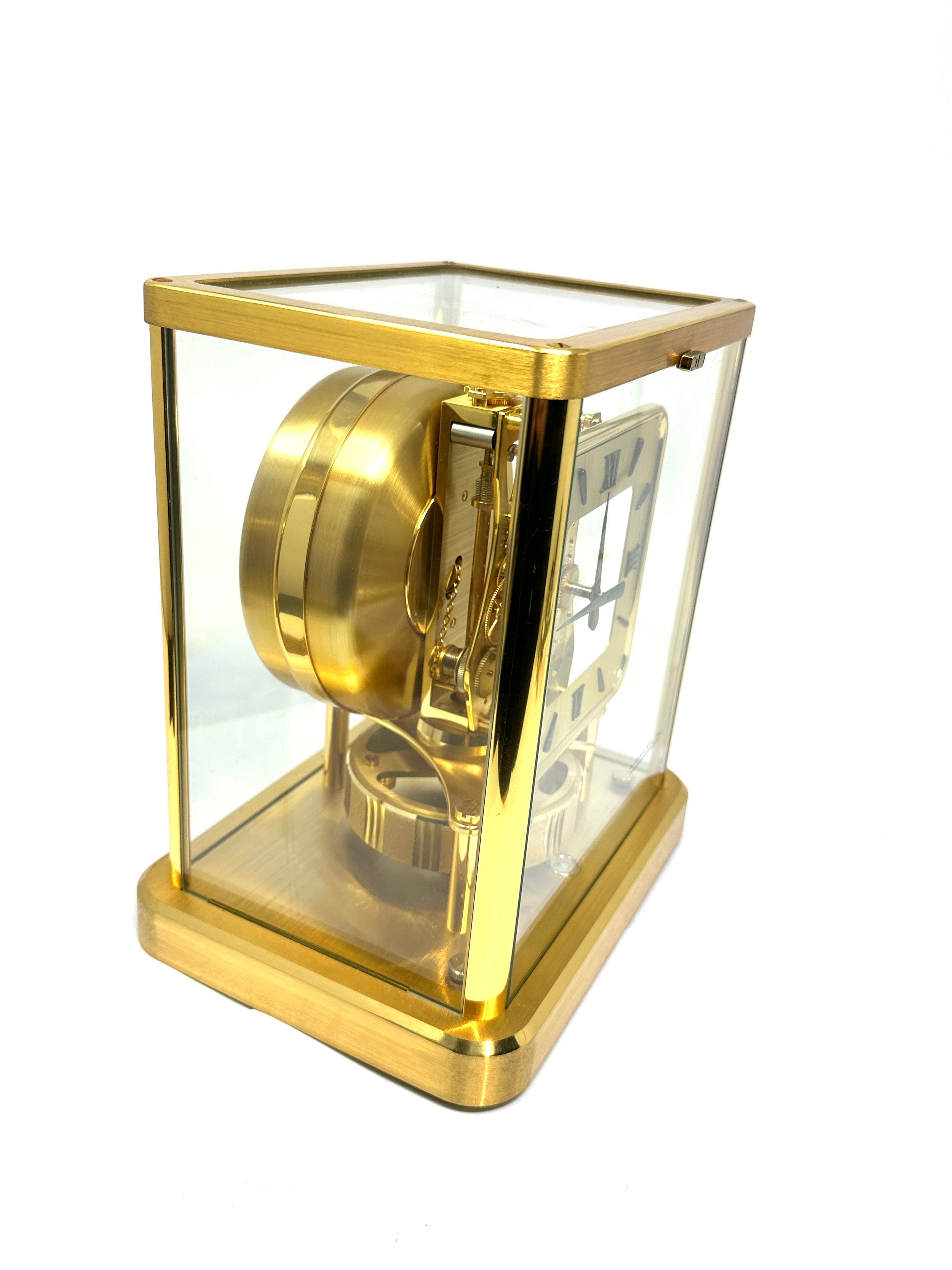 Jaeger lecoultre Atmos 13 jewel 540 brass & glass mantel clock measures approx height 23cm by 20cm - Image 3 of 6