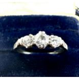 Vintage 18ct white gold diamond ring est .50ct diamonds weight 2.2g