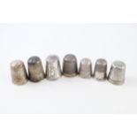 8 x .925 sterling thimbles