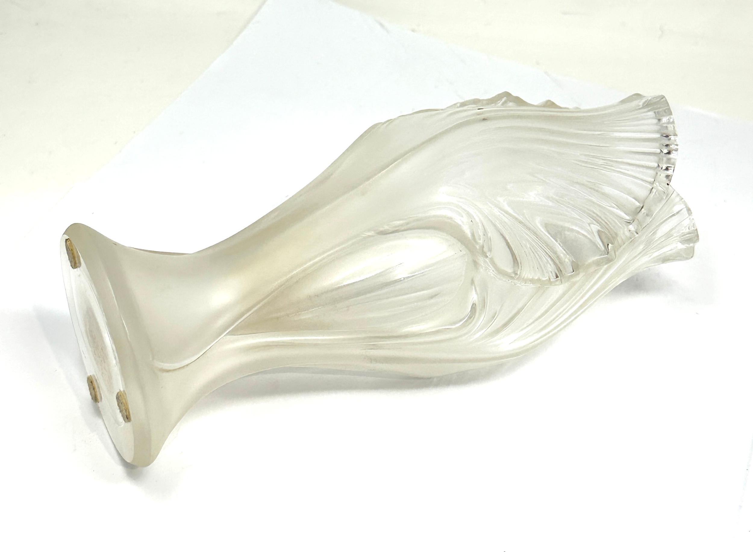 Lalique France Crystal Iris Vase measures approx height approx 23cm - Image 2 of 3