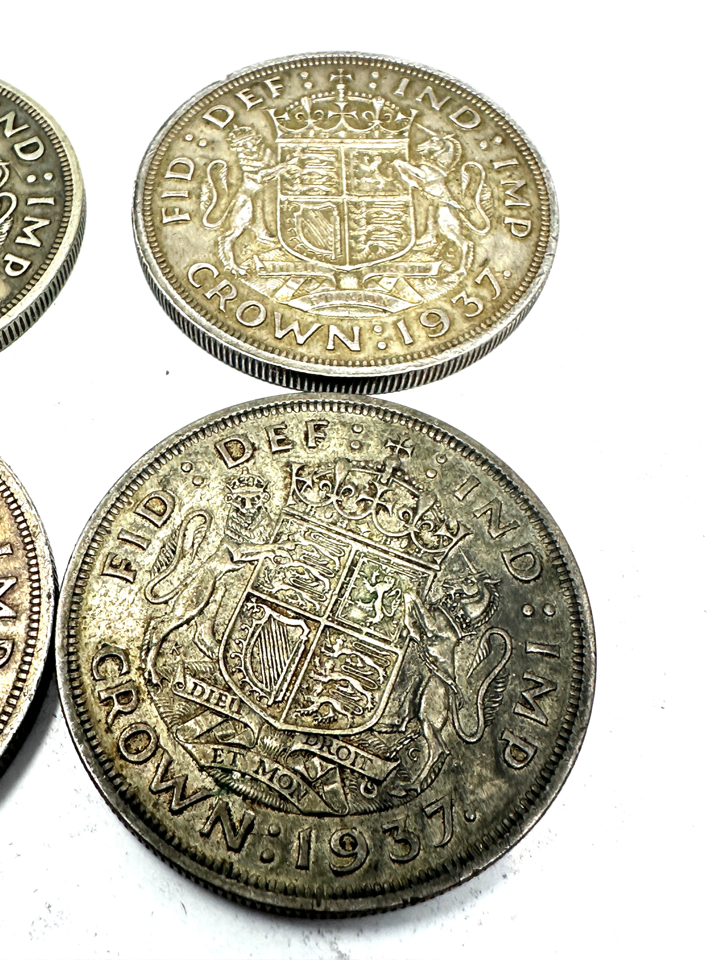 4 george V1 1937 silver crowns - Image 4 of 4