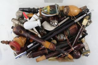 Estate Pipe Job Lot Inc. Hand Carved Tyrolean Ceramic East Asian Dutch Clay Etc