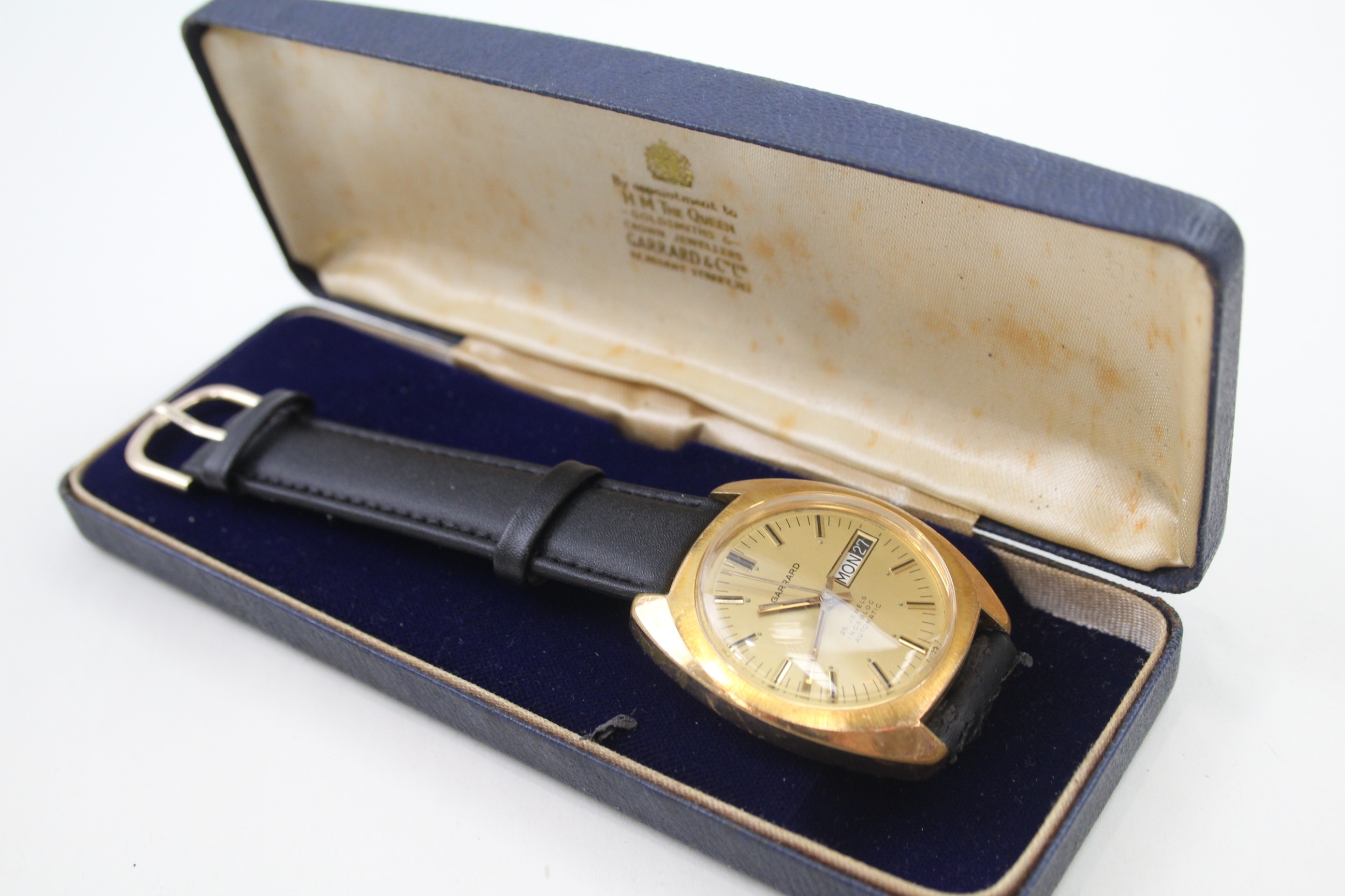 Mens Garrard Gold Tone Wristwatch Automatic WORKING