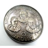 1968 Silver Apollo 8 Astronauts Medallion measures approx 4.5cm dia weight 39.4g 999.silver No 71