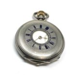 Antique silver half hunter pocket watch the watch is not ticking