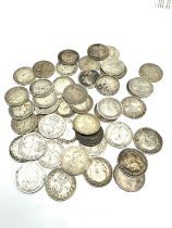 selection of pre 1920 silver three pence coins