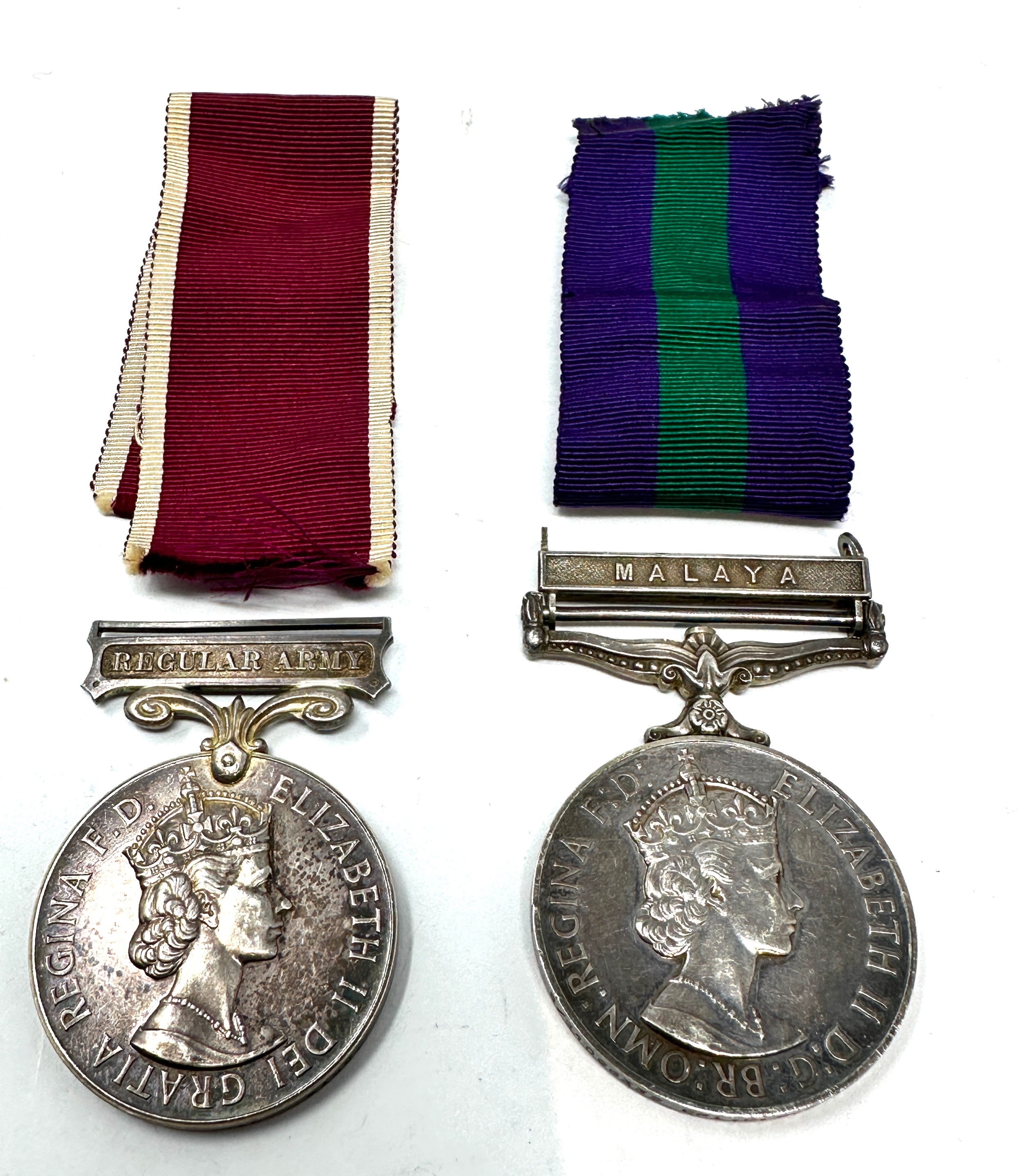 pair medals Elizabeth II General Service Medal Malaya & LS GC Regular army medal to 21026332 sgt c.