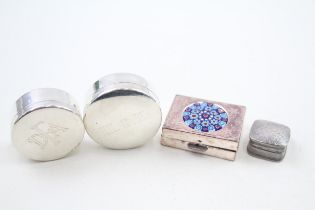 4 x .925 sterling silver pill / trinket dishes