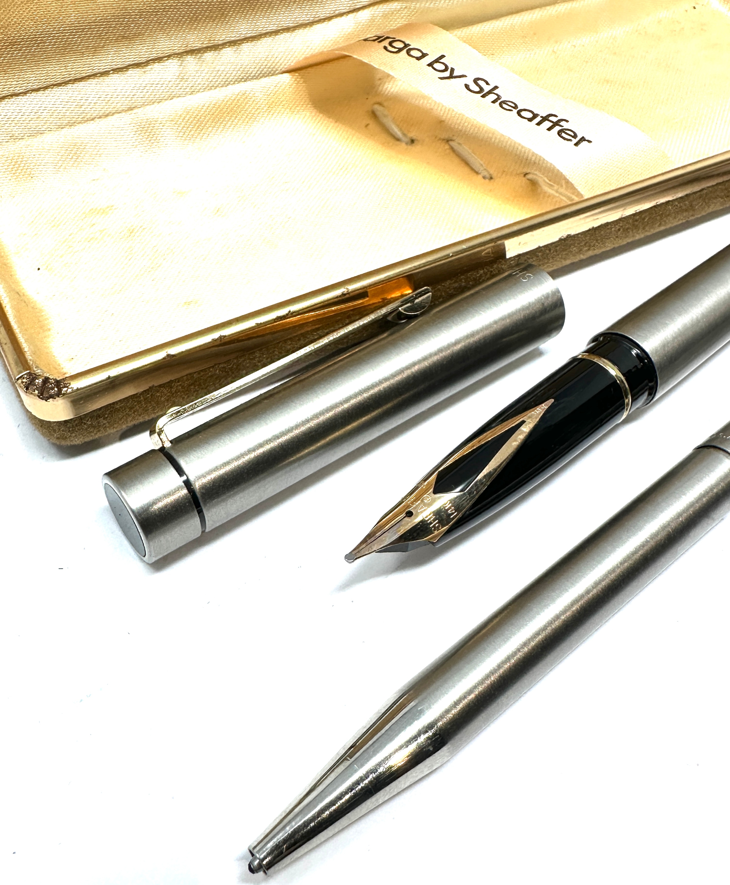 Sheaffer Targa 1005 Ballpoint & Fountain Pen 14ct gold fountain pen - Image 3 of 4