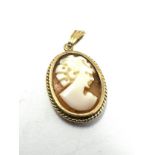 small 9ct gold cameo pendant weight 1.8g