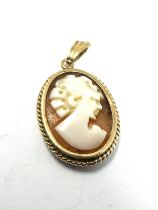 small 9ct gold cameo pendant weight 1.8g
