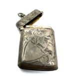 Antique silver vesta case