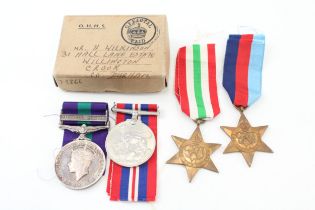 Boxed WW2 Army Palestine Police Medal Group G.S.M Named 1385 B/Const H Wilkinson