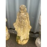 Tall concrete garden statue, height approximately 30 inches