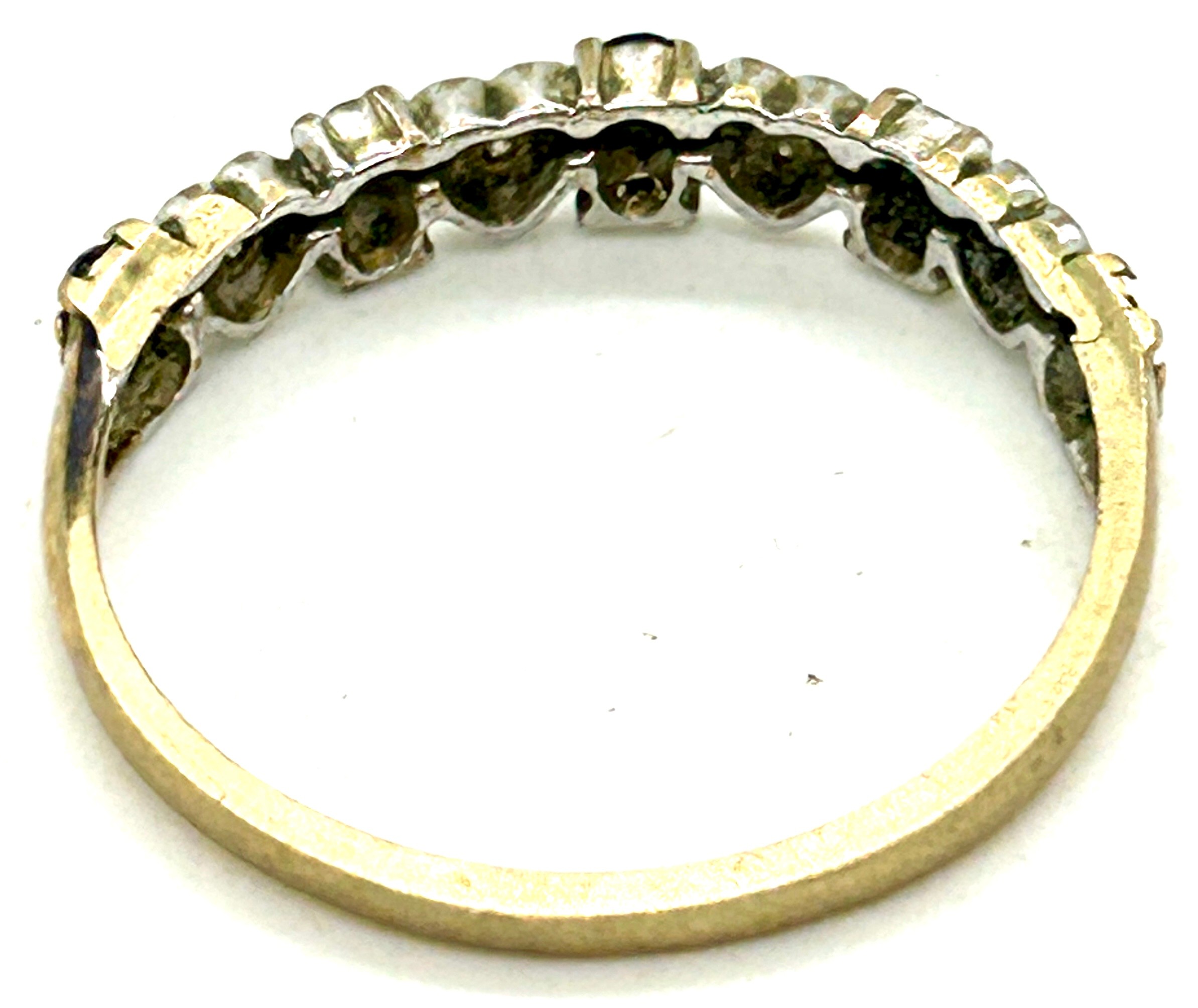 Ladies hallmarked 9ct gold diamond and stone set ring, ring size P/Q, approximate. weight 1.6g ( - Image 3 of 3