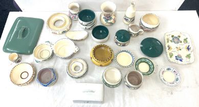 Selection of Devonware items to include bowls, jugs, vases etc