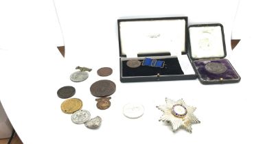 Selection of assorted replica medals etc