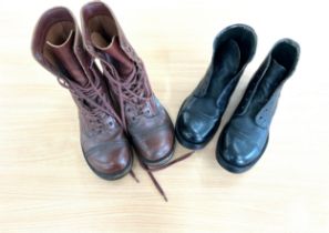 Two pairs of gents leather boots size 9 and 10