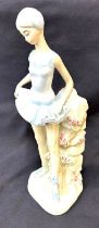 Vintage Sanbo Valencia Spain Porcelain Ballerina Figurine overall height 12 inches tall