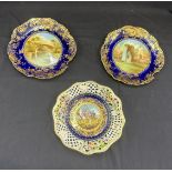 Selection of 3 vintage wall plates, overall diameter 9 inches with makers marks