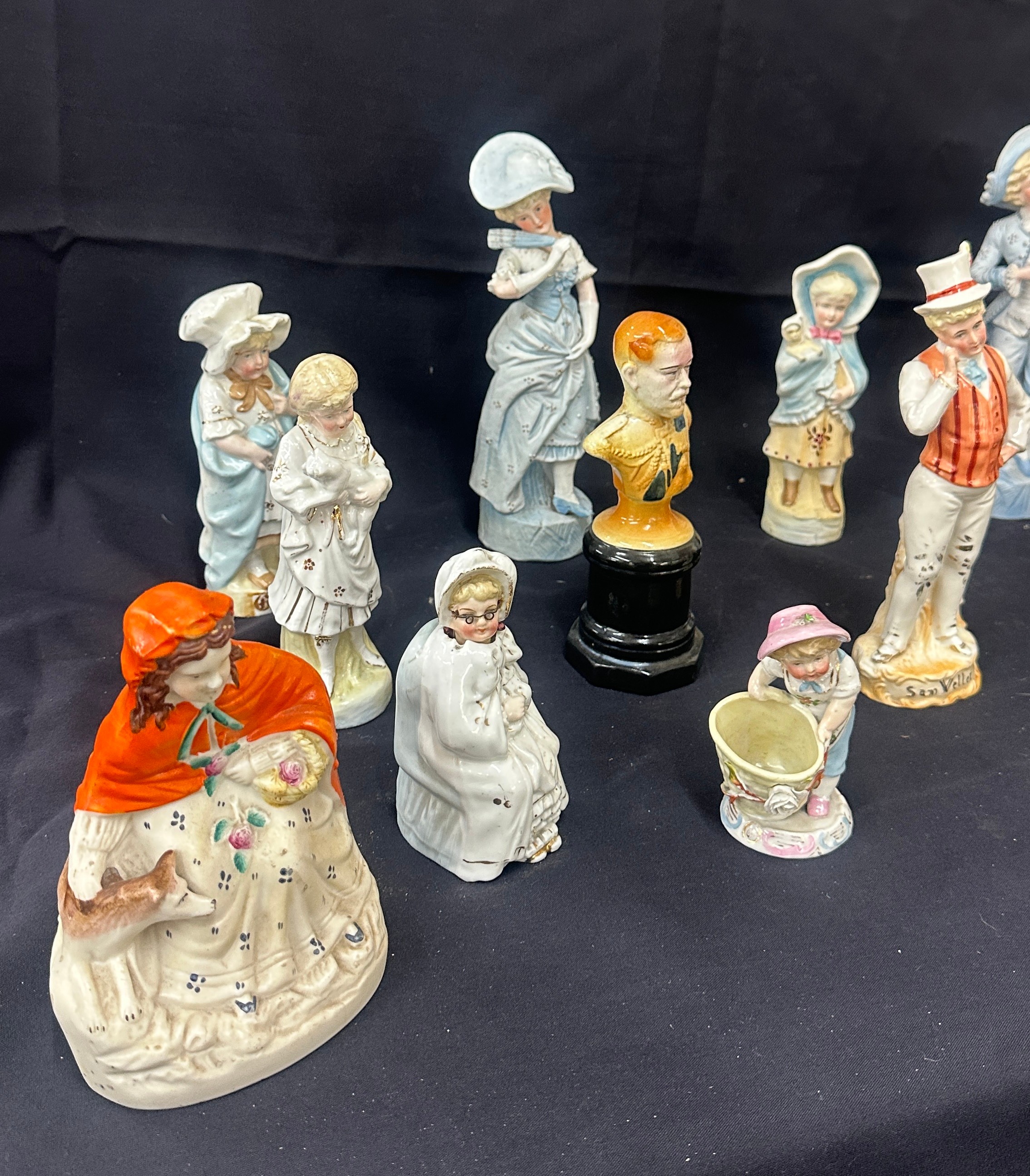 Quantity of antique bisque German figures tallest measures approx 10 inches - Image 2 of 5