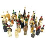 Selection of miniature alcohols to include port, rum, vodka etc