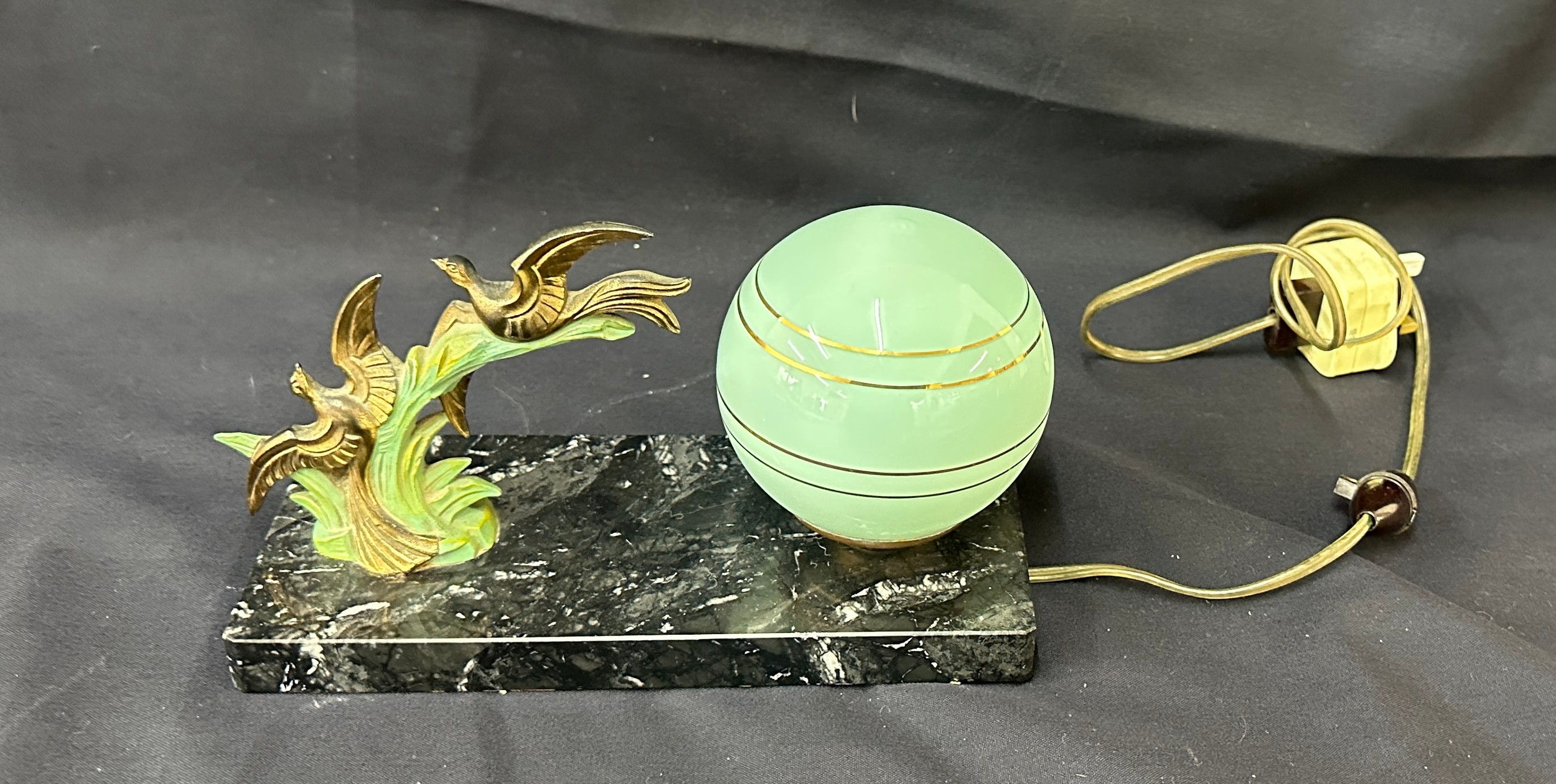 Art deco 1930's lamp measures approx L9" X W 4" and H 6"