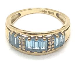 9ct Gold Blue topaz dress ring, weight 2.4grams