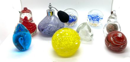 Selection of assorted glass paper weights