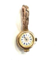 Ladies 14ct gold faced Hamilton wrist watch with a 9ct gold strap