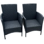 pair of garden rattan chairs