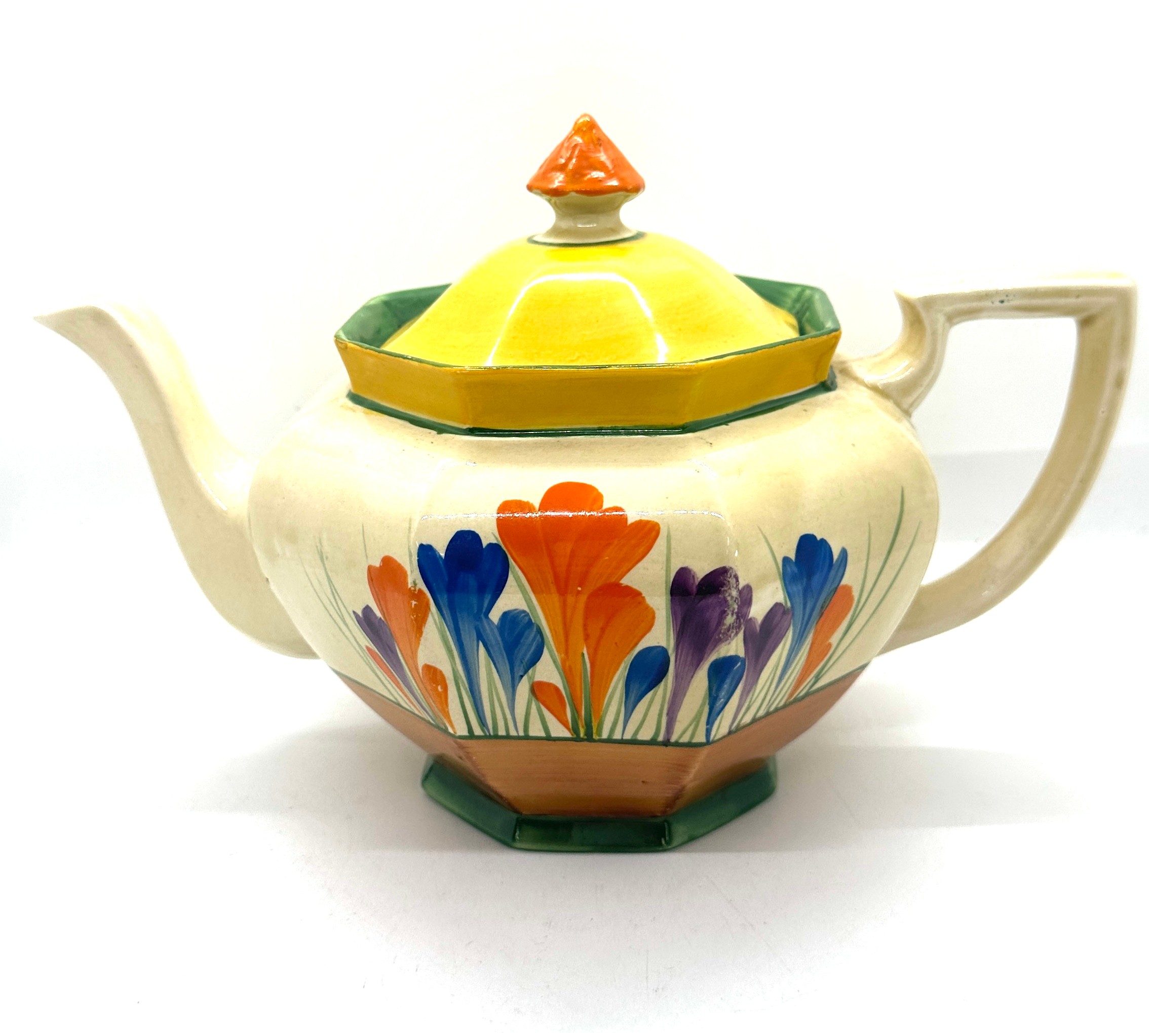 Art Deco Clarice Cliff crocus pattern tea pot - Image 2 of 4