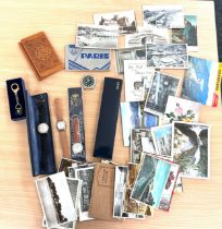 Selection of collectable miscellaneous to include watches and post cards etc