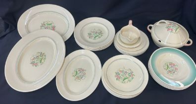 Large selection of part dinner service ' Susie Cooper' to include meat plates, bowls etc - A/F