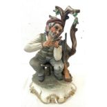 Signed Capodimonte game keeper figure overall height 10 inches