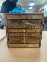 8 Drawer vintage multi drawer measures approximately