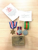 WW2 Campaign stars, clasps and medals in recognition of service in the war of 1939-1945 with