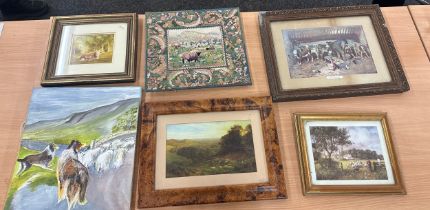 Selection of prints and pictures some framed largest measures approx 18 inches tall by 14 width