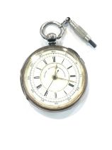 Vintage Silver centre second chronograph pocket watch, untested