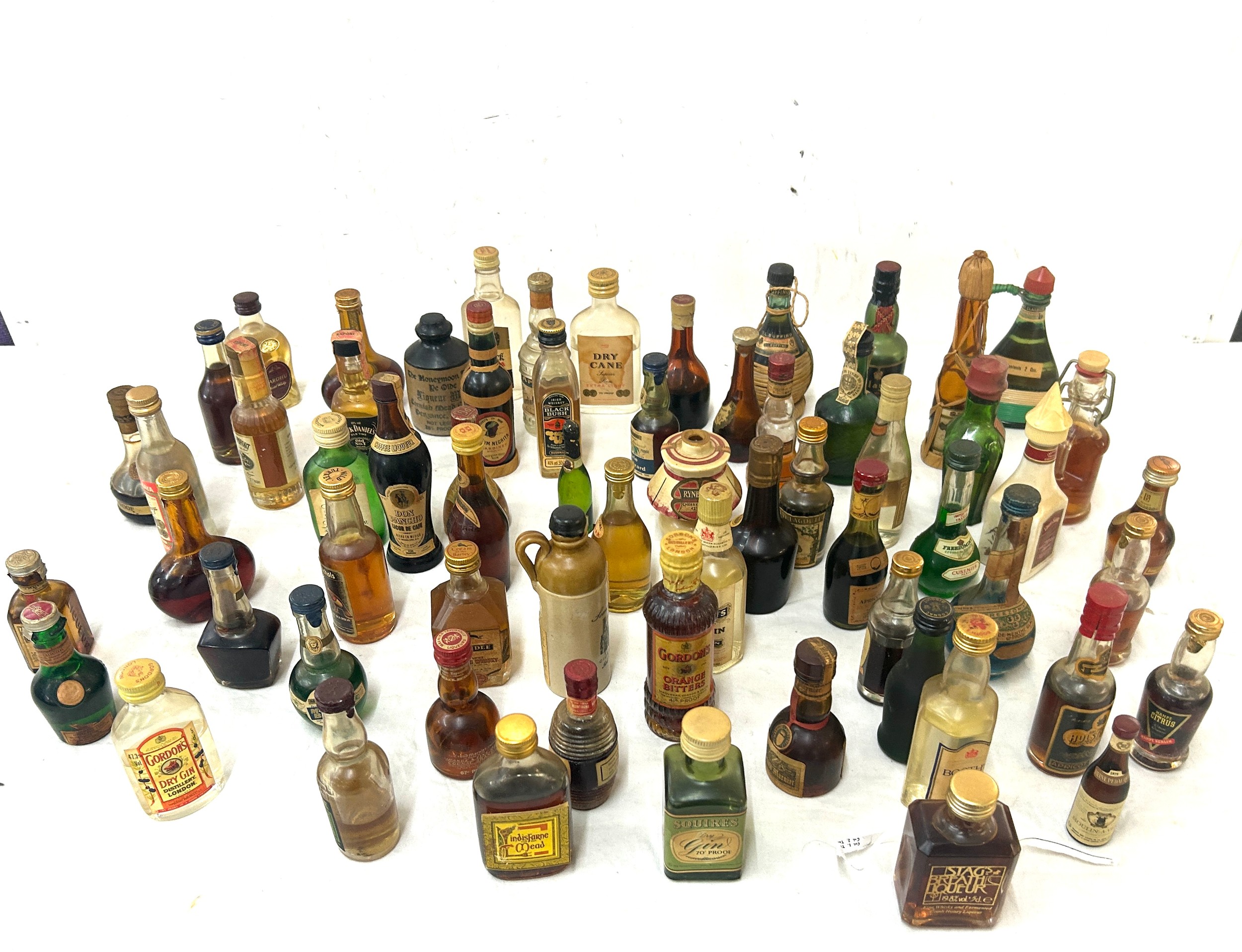 Selection of miniature alcohols to include Southern Comfort, Jack Daniels, Gin etc