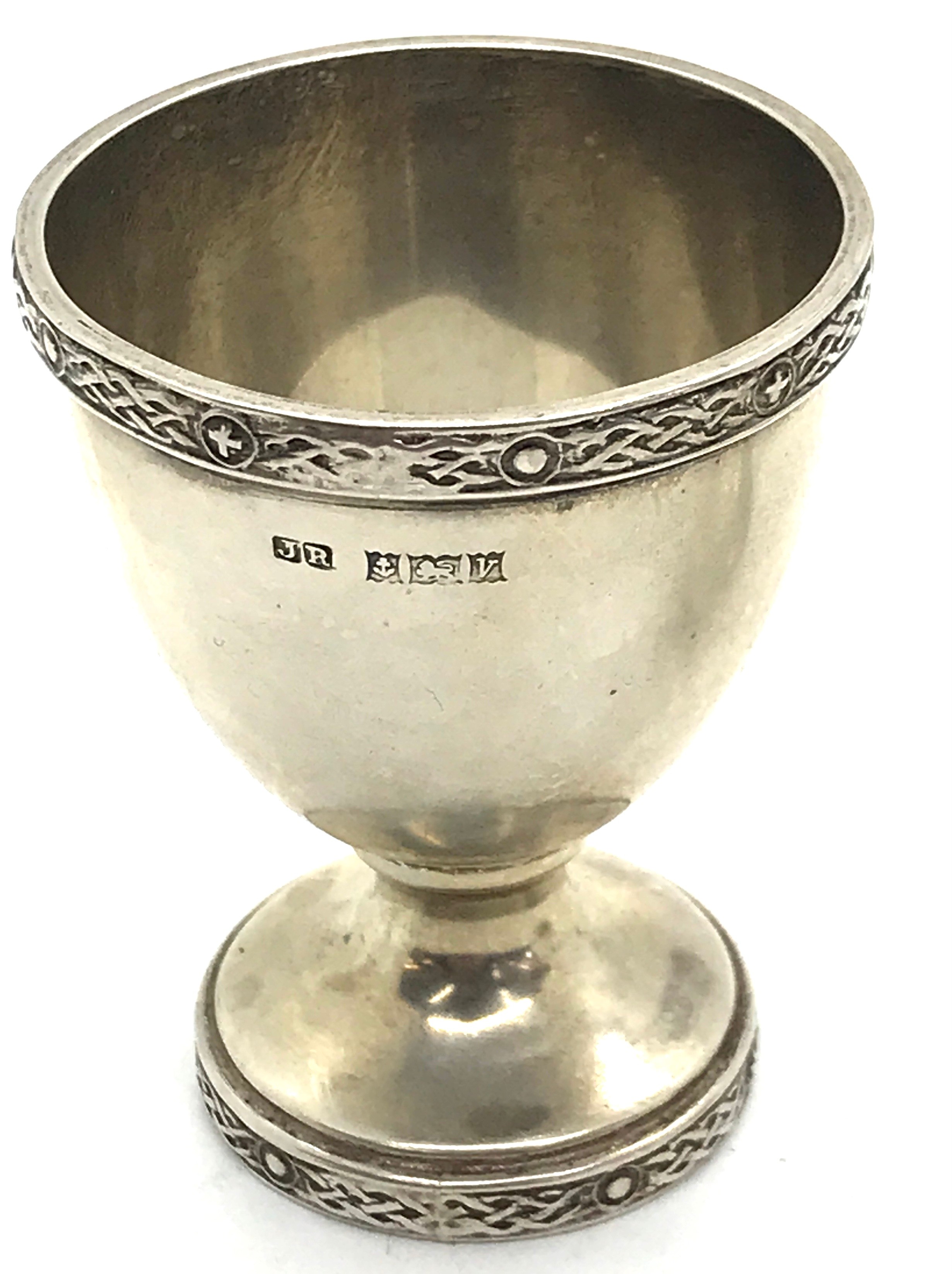 Silver egg cup and spoon, total weight 62.6grams - Image 2 of 5