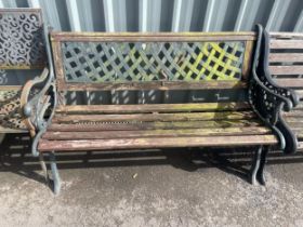 Vintage Cast iron end bench measures approximately