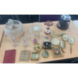 Selection of miscellaneous to include to include porcelain, glass, gilt framed miniature paintings