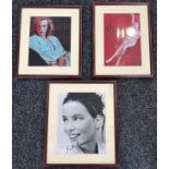 Authentic framed signed autograph by Kate Beckinsale, Uma Thurman, Goldie Hawn, approximate frame