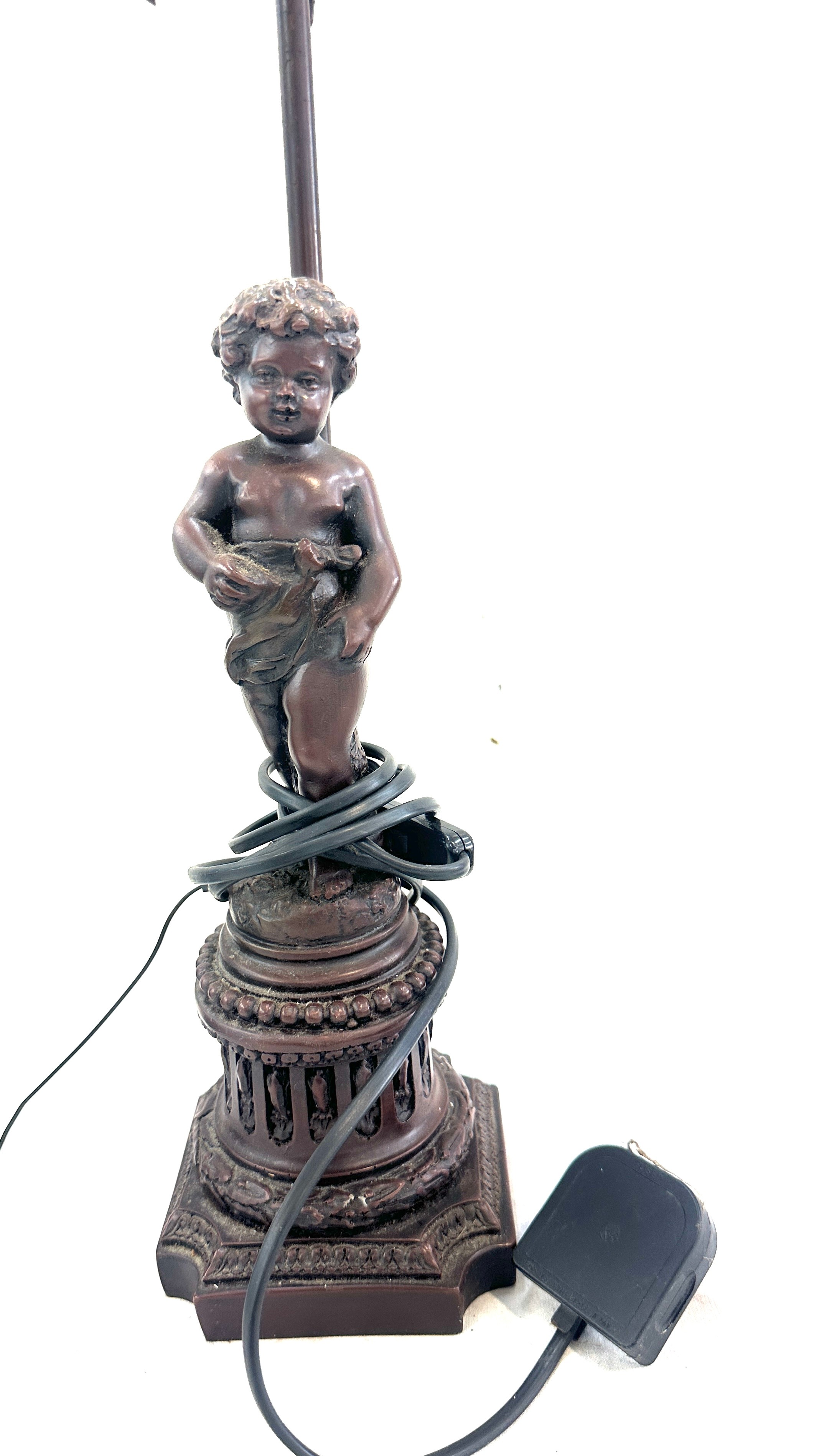 Pair of art deco style cherub lamps, untested 22 inches tall - Image 3 of 3