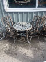 Plastic garden table and two chairs bistro set