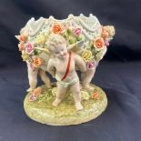 Small Meissen style cherub bowl, Height 7 inches, diameter 8 inches