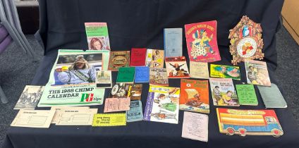 Selection of vintage items ration books, butter stamp books etc